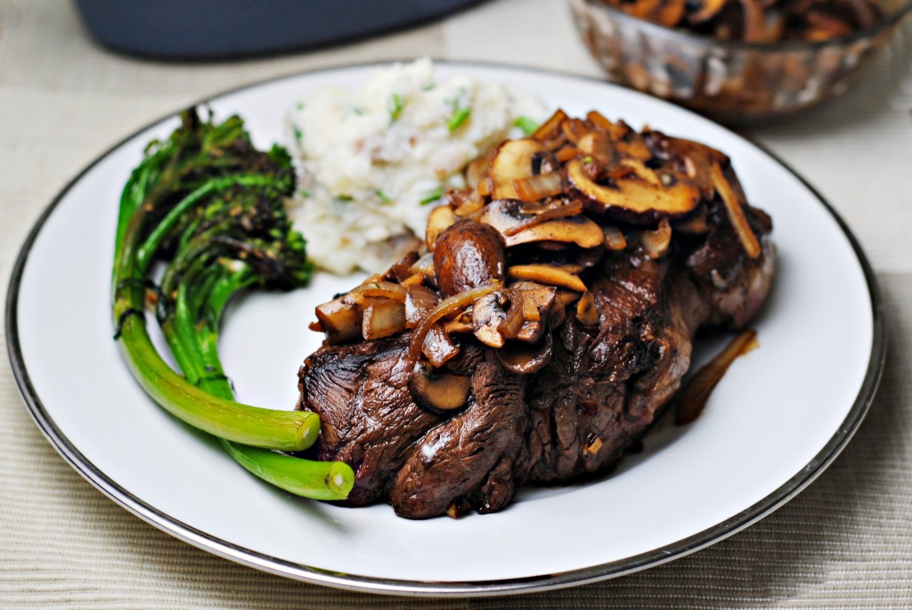 Steak with Mushrooms and Onions 