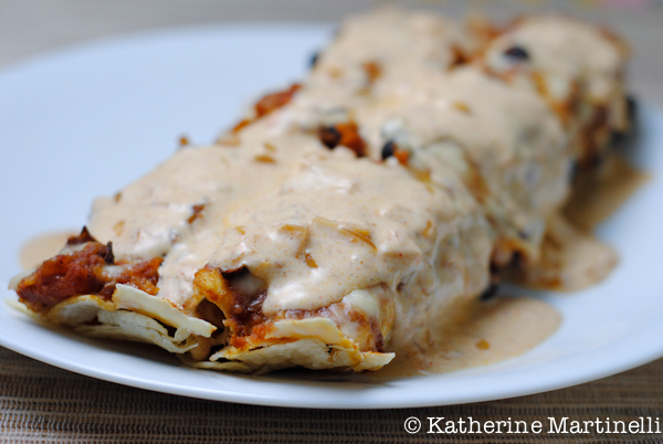Turkey Enchiladas with Chipotle Sour Cream Sauce