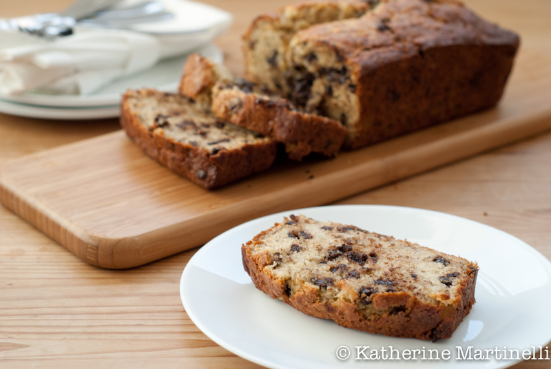 Banana Bread with Chocolate and Crystallized Ginger