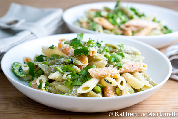 Penne with Edamame, Basil, and Ricotta