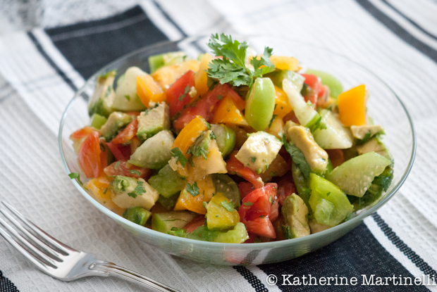 Tomato, Tomatillo, and Avocado Salad