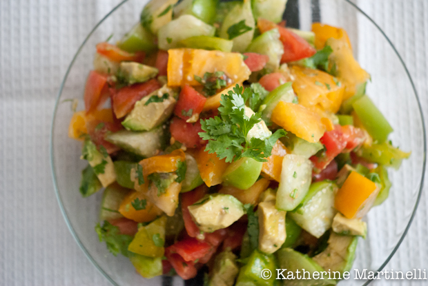 Tomato, Tomatillo, and Avocado Salad